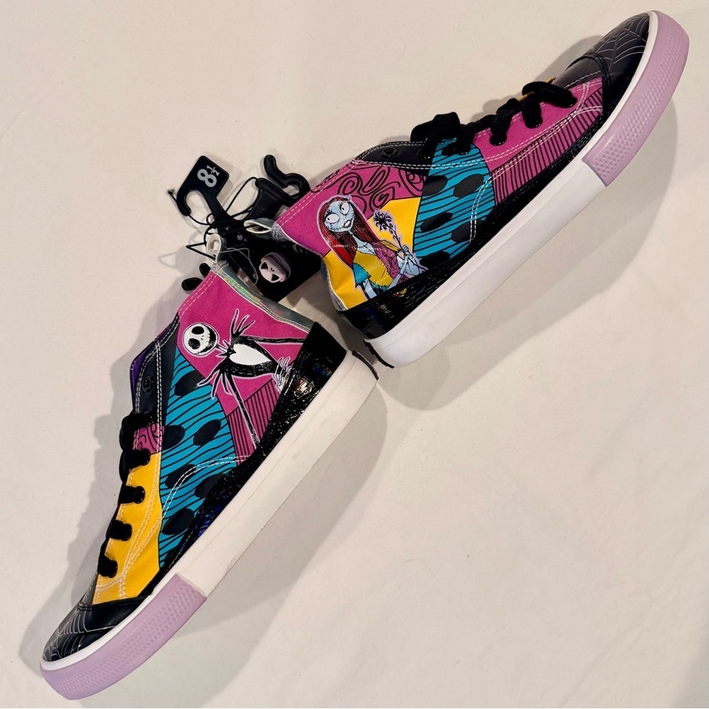 New The Nightmare Before Christmas Sneakers Womens 8.5 High Tops Jack and Sally - Picture 3 of 8